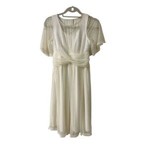 Kimonos cream Swiss dot lace party wedding dress small